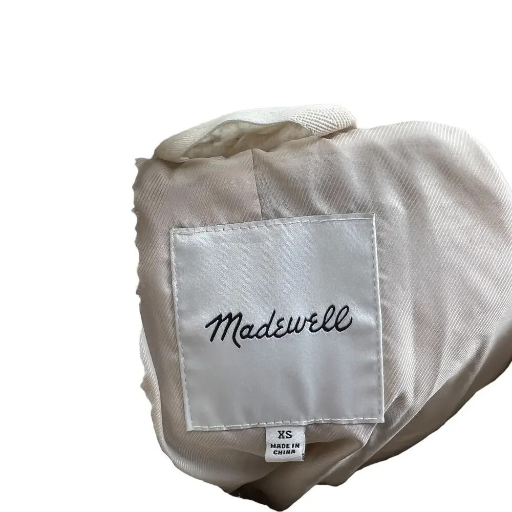 Madewell Sherpa Walton Shirt-Jacket Cream Ivory‎ Button Down Size XS - Picture 8 of 10